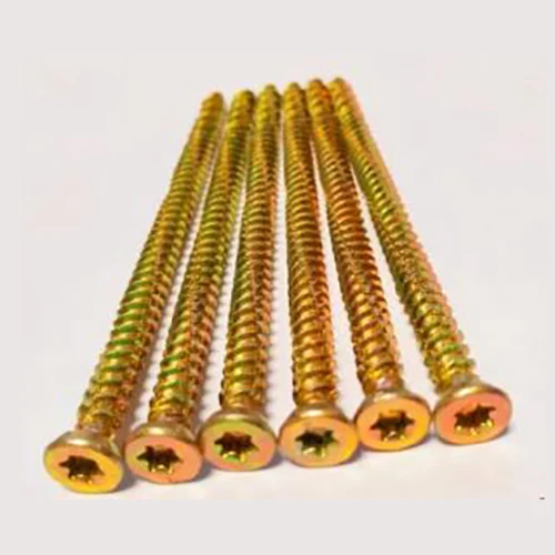 Torx Pozi 6 Nibs Tornillo de hormigón de rosca de zinc amarillo
